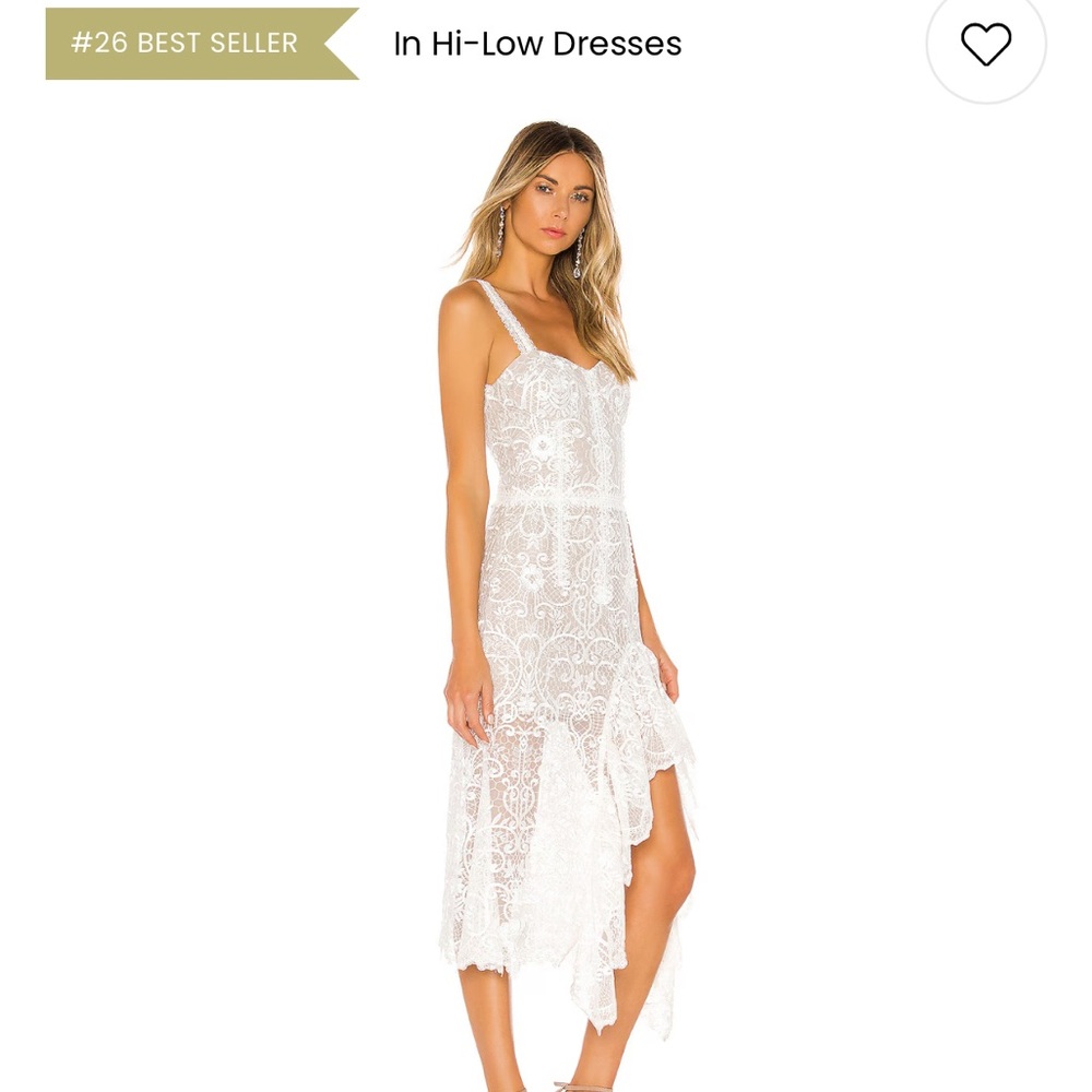 Bronx and Banco White Asymmetrical Ruffled Sundress